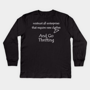 Lispe Mistrust And Go Thrifting Kids Long Sleeve T-Shirt